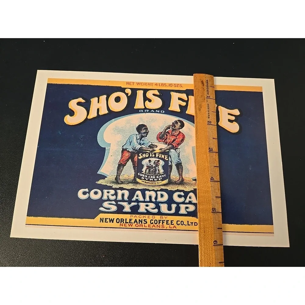Vintage Sho' is Fine Corn & Cane Syrup Postcard Label from New Orleans